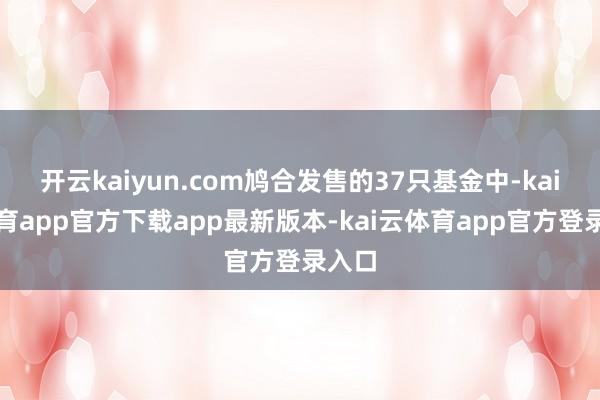 开云kaiyun.com鸠合发售的37只基金中-kai云体育app官方下载app最新版本-kai云体育app官方登录入口