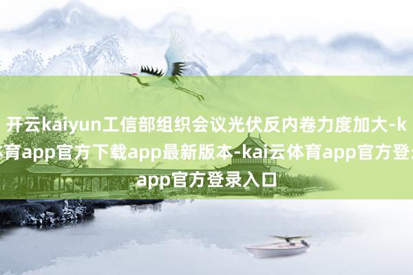 开云kaiyun工信部组织会议光伏反内卷力度加大-kai云体育app官方下载app最新版本-kai云体育app官方登录入口