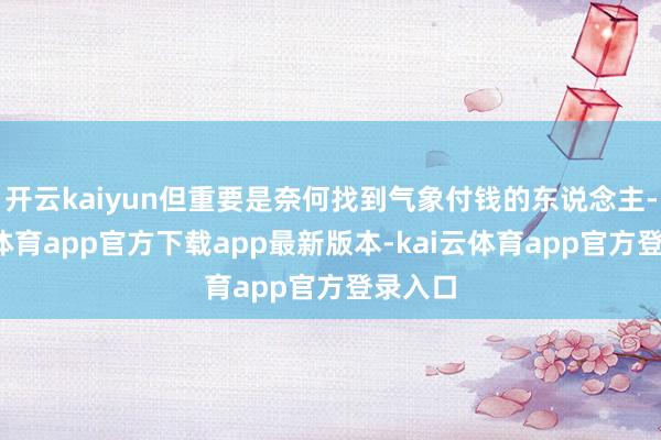 开云kaiyun但重要是奈何找到气象付钱的东说念主-kai云体育app官方下载app最新版本-kai云体育app官方登录入口