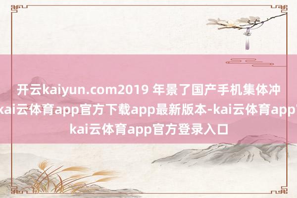 开云kaiyun.com2019 年景了国产手机集体冲高的革新点-kai云体育app官方下载app最新版本-kai云体育app官方登录入口